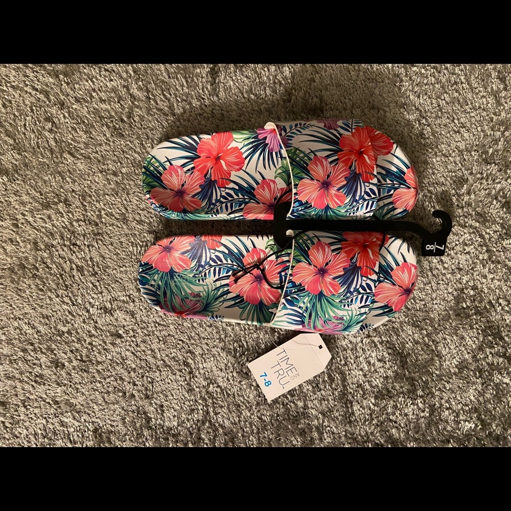 Tropical print pool slides